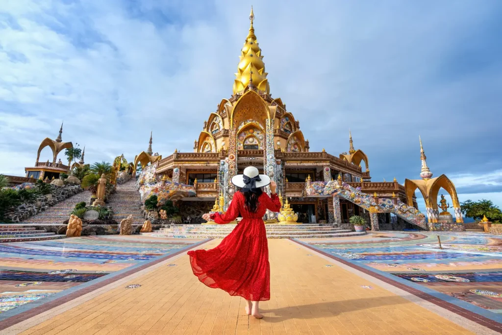 Pagode dorée du Wat Phra, Thaïlande.