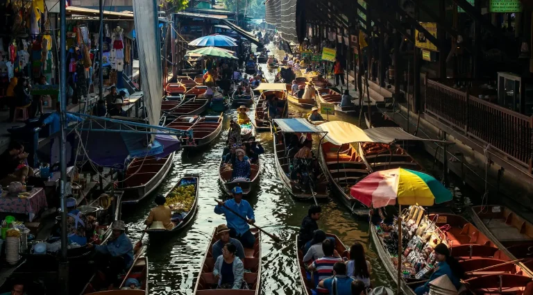 Marché flottant de Damnoen, Tha Nat, district de Damnoen Saduak, Ratchaburi, Thaïlande