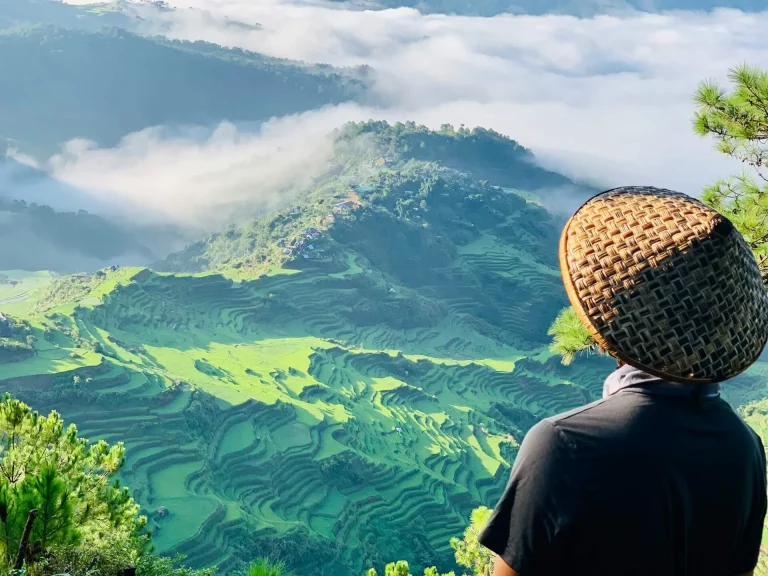 Vue panoramique de Maligcong, Bontoc, et la province de Mountain aux Philippines.