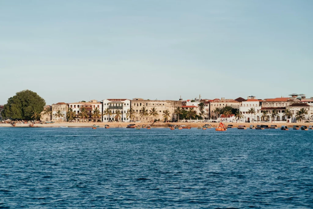 Vue sur le front de mer de Stone Town, Zanzibar.