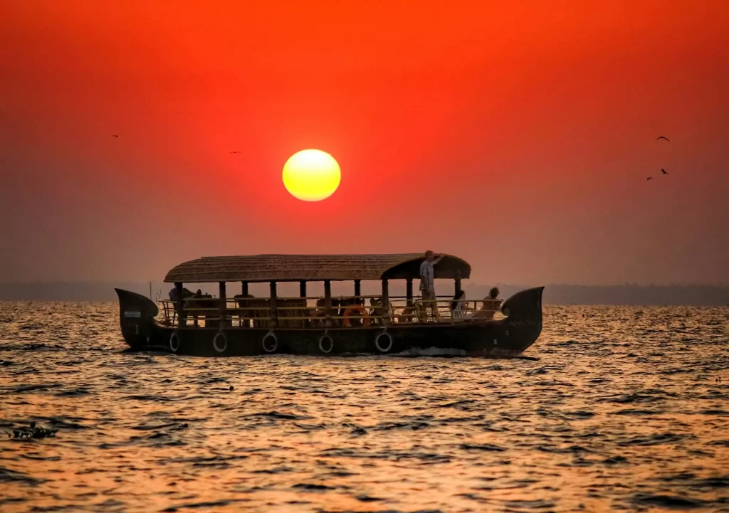 Coucher de soleil parfait à Kerala, Inde